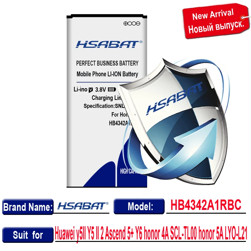 HSABAT 4550 мАч аккумулятор для huawei y5II Y5 II 2 Ascend 5+ Y6 honor 4A SCL-TL00 honor 5A LYO-L21 HB4342A1RBC Высококачественный аккумулятор