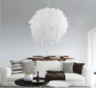 Романтическая Светодиодная потолочная лампа с белыми перьями, подвесной светильник для спальни, гостиной, домашний декор