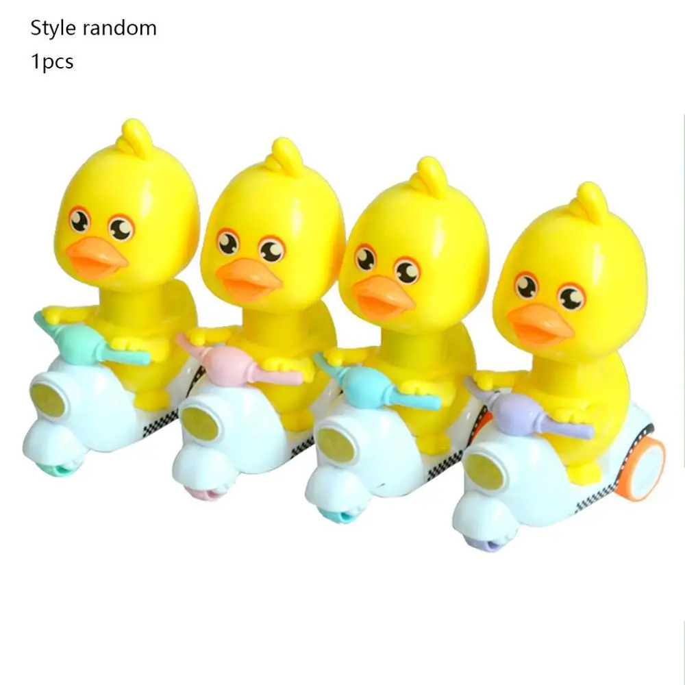 Дети мотоцикл пресс утка игрушка игрушки классическая Весенняя заводные для