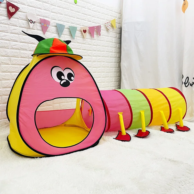 

2 In 1 Indoor Outdoor Kids Tent Toys Crawling Tunnel Children Toy Tube Baby Play Crawling Games Animal Caterpillar Crawling