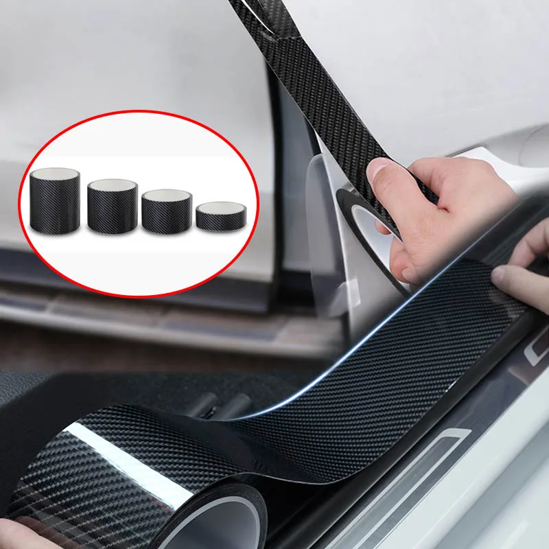 

5D Carbon Fiber Nano Glue 3/5/10M Car Sticker Door Edge Protector Film Car Trunk Door Sill Full Body Sticker Vinyl Accessory
