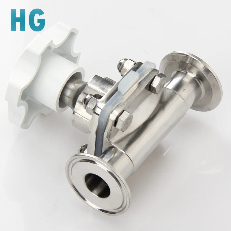 Мембранный клапан из нержавеющей стали SS316L санитарный зажим с тремя клапанами 19