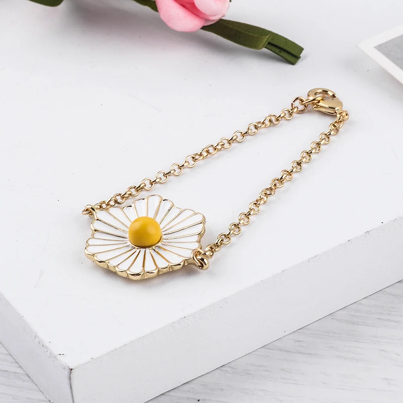 Эмалевый Цветочный браслет 2019 новые дизайнерские милые женские цепочки с