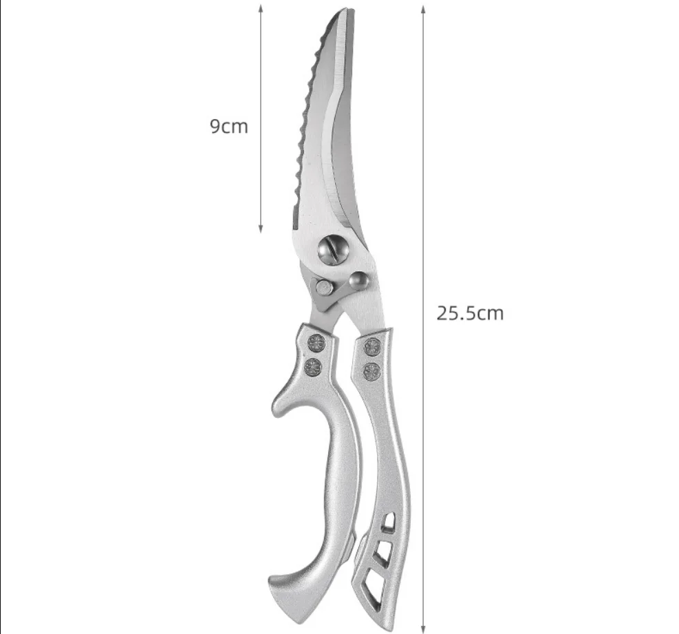 

Powerful Chicken Bone Scissors Stainless Steel Scissors Chicken Duck Fish Cutter Shears Scale Clean Cooking Scissors Knife