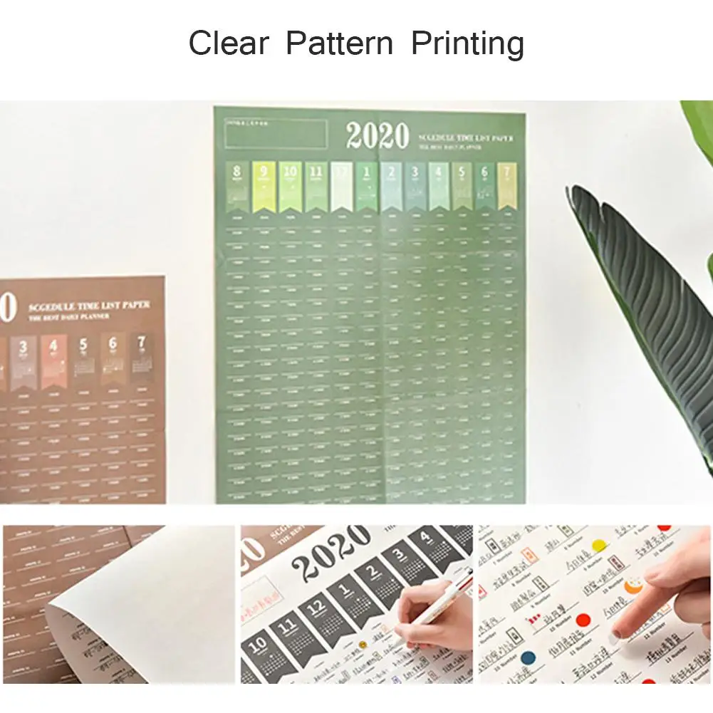 Настенный календарь 2020 на годовую стену высококачественный плотный гладкий