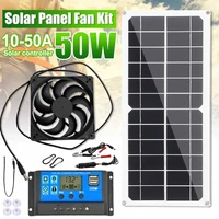 50w 12v solar exhaust fan air extractor 6 inch mini ventilator solar panel powered fan for dog chicken house greenhouse rv