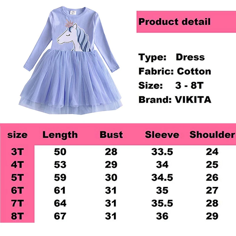 VIKITA/Брендовое детское платье для девочек детская одежда с героями мультфильмов
