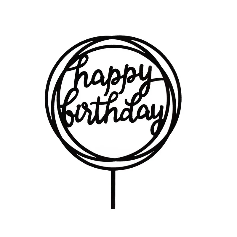 1 шт. Топпер для торта на день рождения топ флажки черного красного цветов любимой