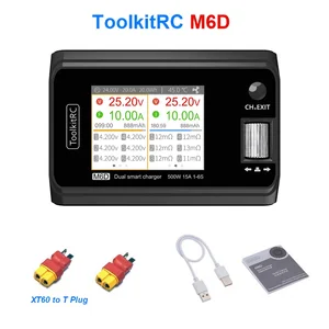 ToolkitRC M6D 500W 15A высокомощное двойное зарядное устройство постоянного тока Dis зарядное устройство для 1-6S Lipo LiHV Lion NiMh Pb батареи