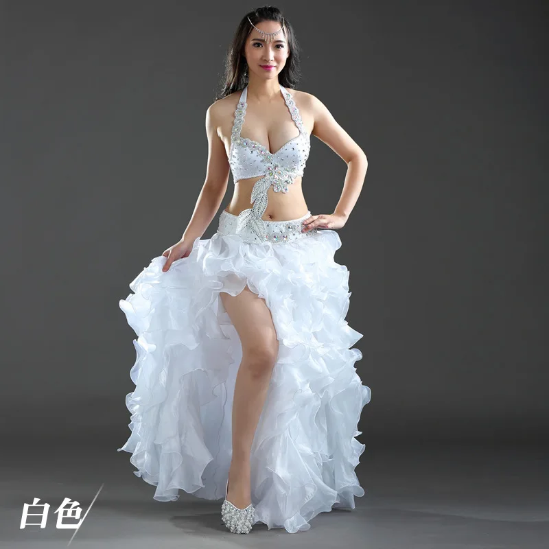 White 2 шт./компл. костюмы для танца живота Восточные Танцевальные Костюмы для танца живота карнавальные танцевальные костюмы#870 - Цвет: White
