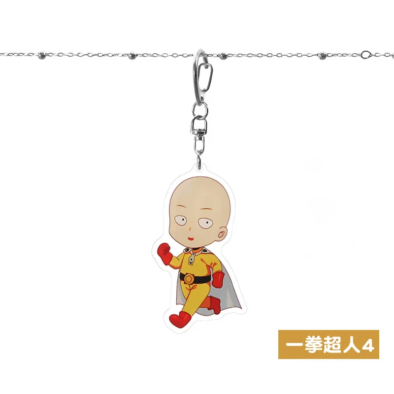 Аниме One Punch Man брелок Сайтама милый забавный мультфильм акриловое кольцо для ключей модная новинка Персонализированная подвеска ювелирное изделие подарок брелок - Цвет: K-6604