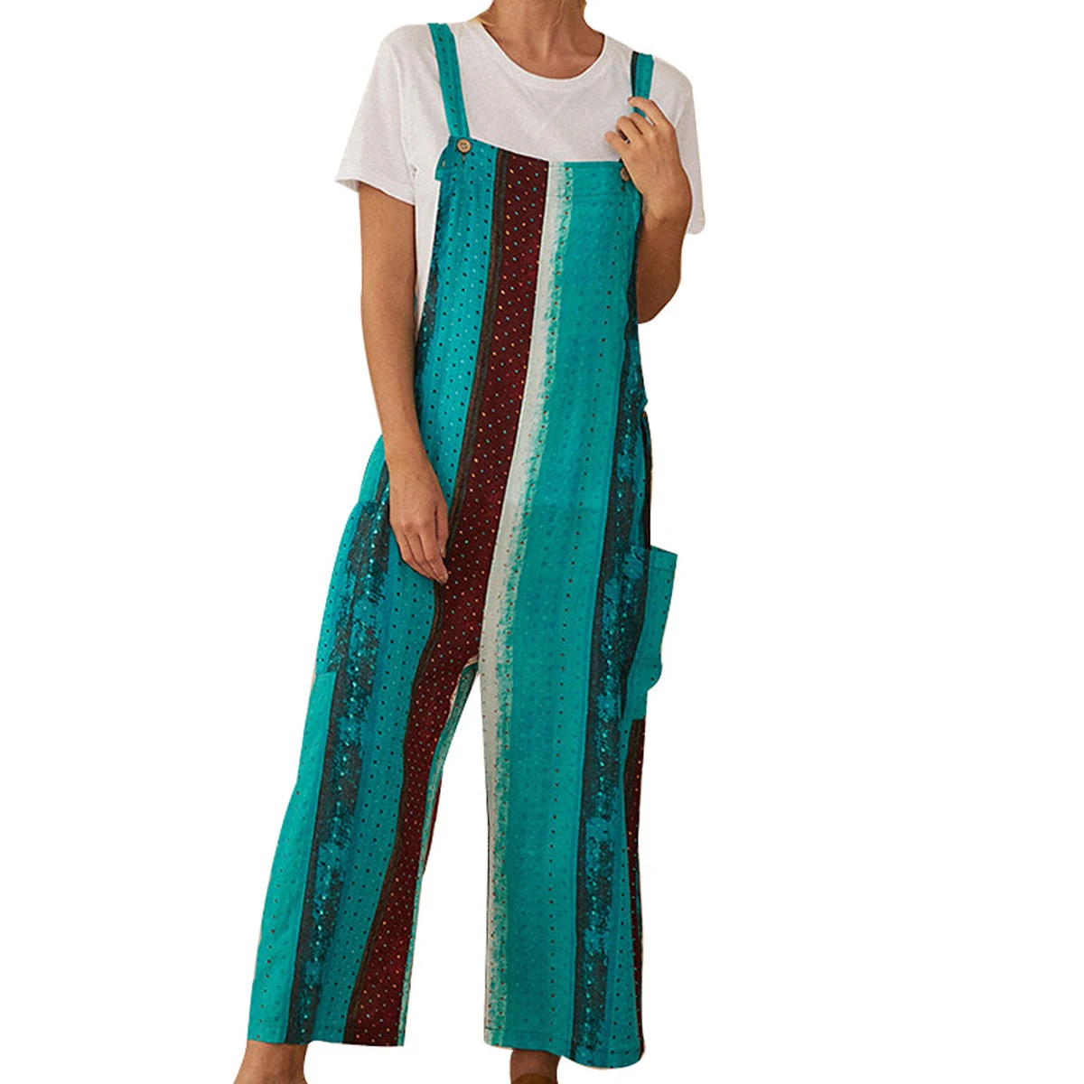 Новое поступление женские Комбинезоны на подтяжках с широкими штанинами