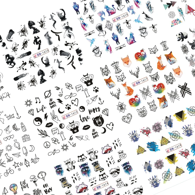 12 шт. абстрактные переводки для ногтей|Стикеры и наклейки| |