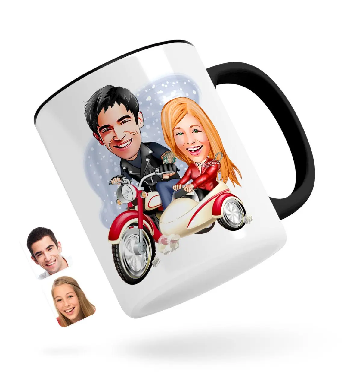 

Персонализированные день Святого Валентина карикатура черная кружка Bardak-12