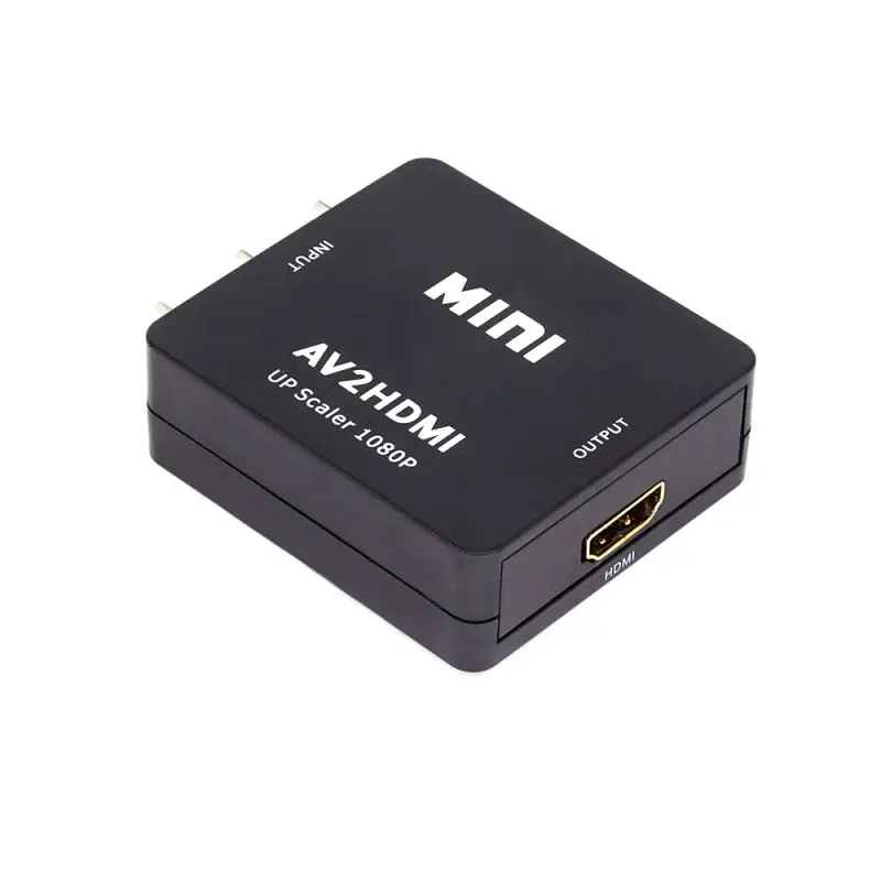Powered AV / 3 RCA To HDMI Converter Composite Audio Video A/V CVBS Adapter Box With Power Upscaler 1080P 720P |