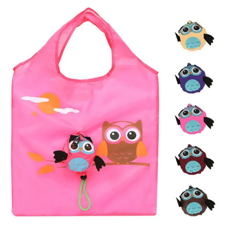 

Cute Animal Owl Shape Folding Shopping Bag Eco Friendly Ladies Gift Foldable Reusable Tote Portable Travel Shoulder Bag Grocery