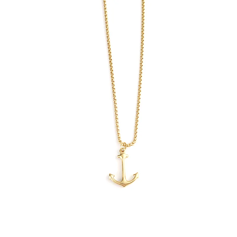 

Vintage Anchor Stainless Steel Necklace Pendant European and American Navy Style Men Wearing Necklaces Jewelry Gifts