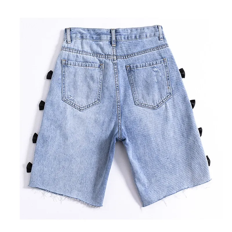 Genayooa Summer Jeans Shorts Women Hight Waist Streetwear Biker Shorts Women Fashion Loose Bow Hot Pants Femme 2021 Korean Chic images - 6