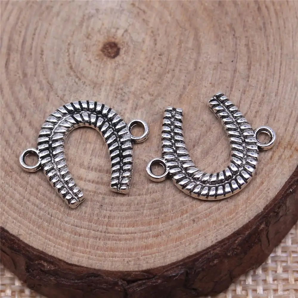 

Jewelery Pendants Making Charms For Jewelry 40pcs Horseshoe Connector Charms 13x15mm Antique Silver Plated