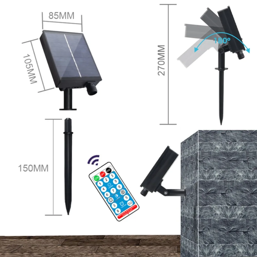 Solar Powered Led Icicle String Light Roof Holiday Decoration Dimmable Waterproof Remote Controller 8 Modes Garden Yard | Лампы и