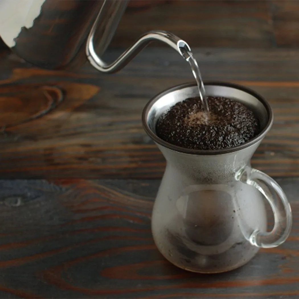 

Single Layer Fine Pore Dense Filter Coffee Cup Set Stainless Steel Pour Over Coffee Filter Reusable Cone Dripper Coffee Maker