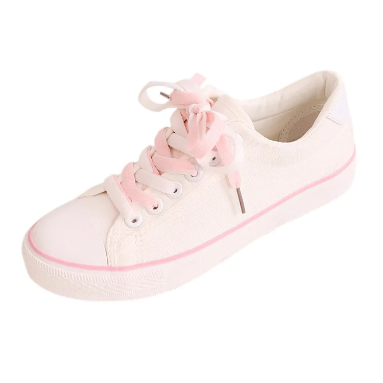 

2020 Spring And Autumn New Women's Canvas Shoes Fashion Lacing Shallow Mouth Cute Candy-colored Breathable Casual Shoes B25-17