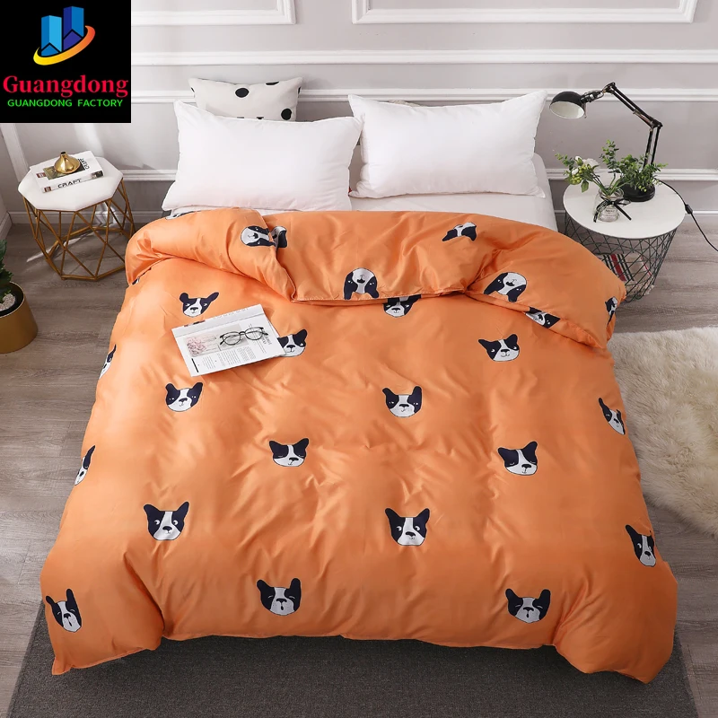 

Lovely dog Duvet Cover Twin Full Queen King Single modern fashion comfortable orange Quilt Cover Good quality Home textiles