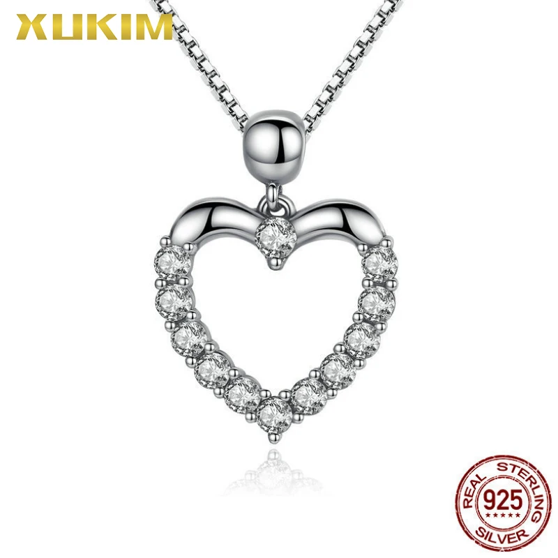 SN802 Xukim ювелирные изделия Серебро 925 ожерелье сердце серебряные ожерелья для