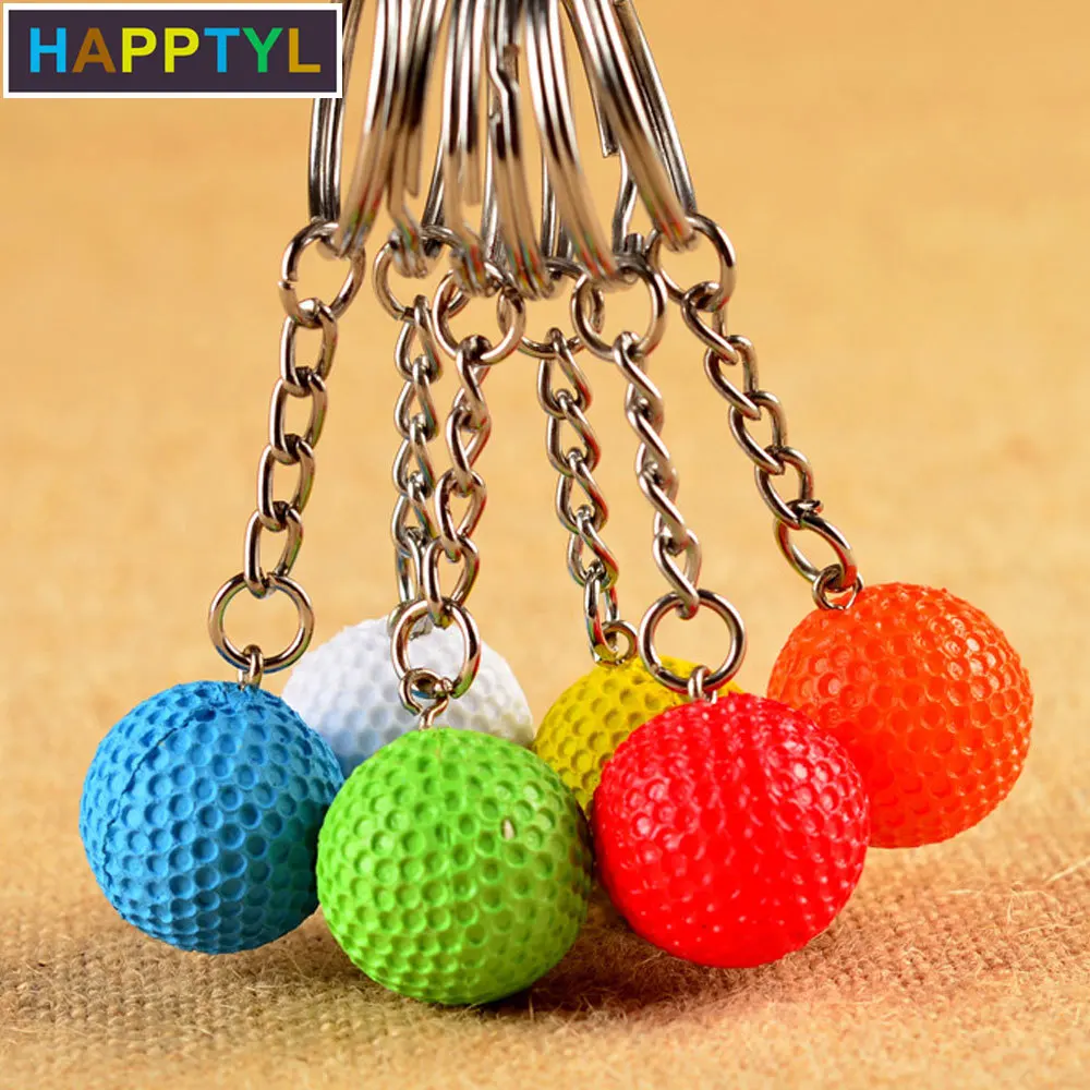 HAPPTYL 1 шт 3D Вращающийся брелок для ключей Баскетбол/Футбол/брелок гольф Кольца