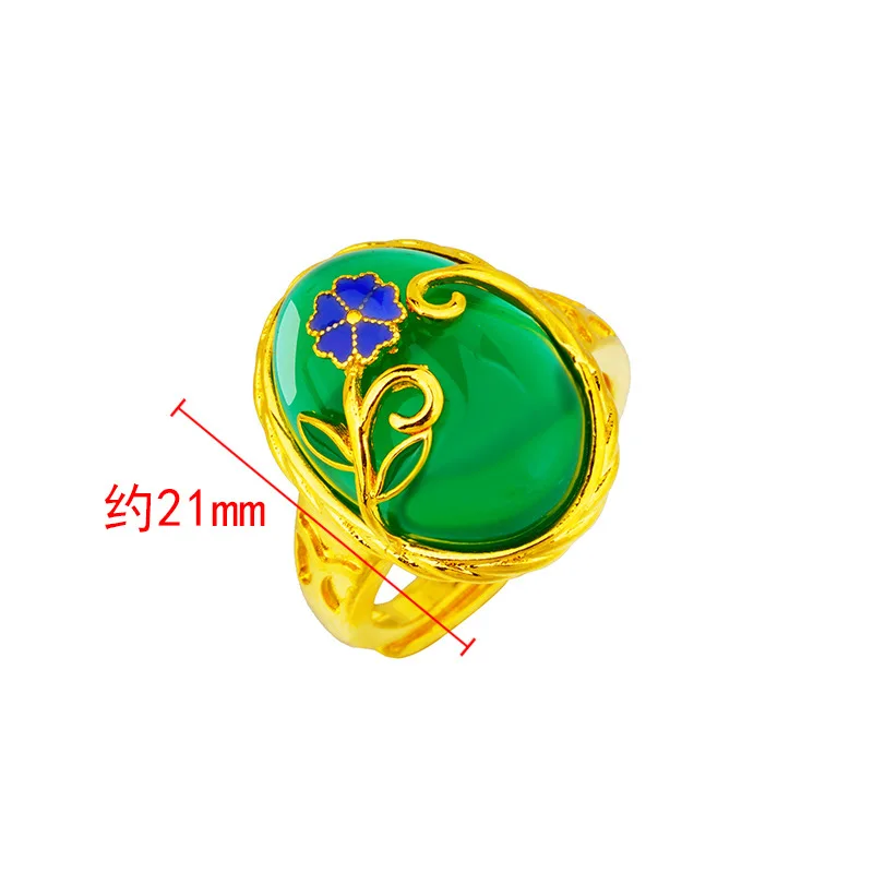 

OMHXFC Wholesale RI306 European Fashion Fine Hot Woman Girl Party Birthday Wedding Gift Oval Flower 24KT Gold Resizable Ring
