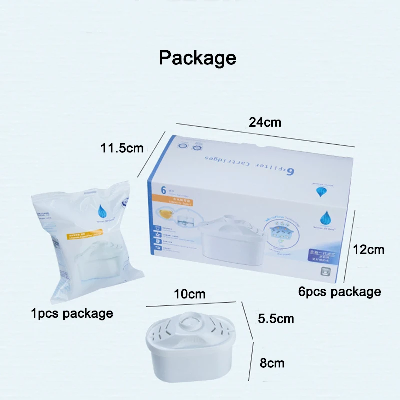 

New Water Filters Replacement 2/4/6Pcs Brita Water Pitcher Filter Replacement Activate Carbon Water Filter Siemens Joyoung