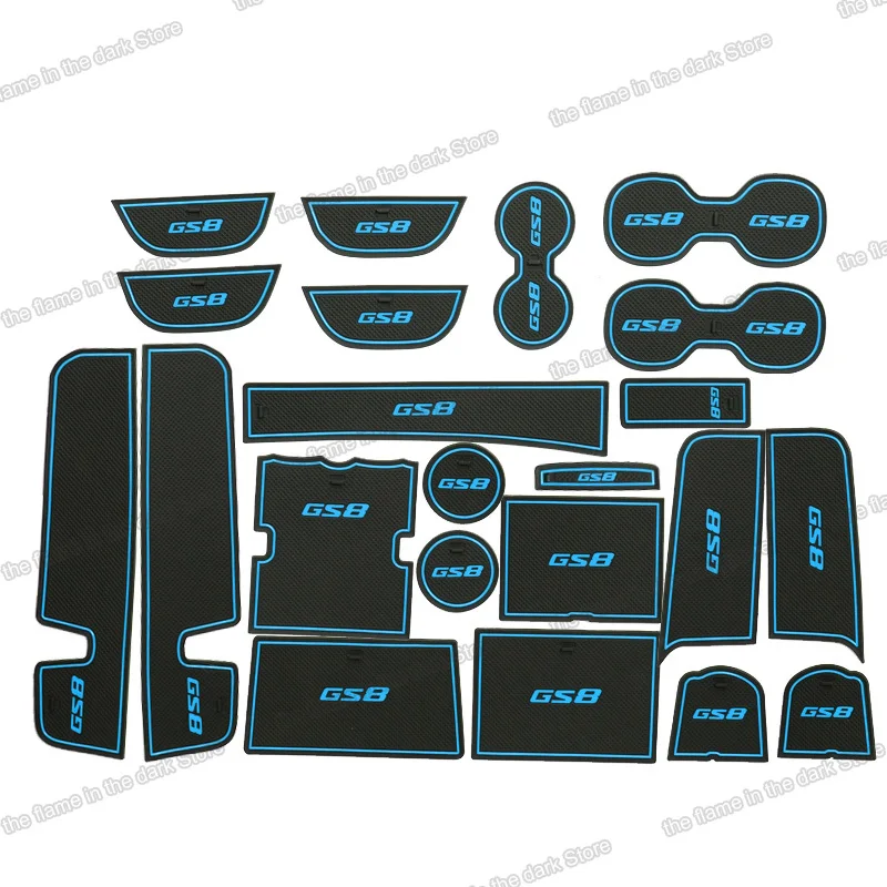 

Lsrtw2017 Car Interior Trim Mat Door Slot Mat Water Cup Mat Armrest Box Mat for Trumpchi Gac Gs8 2017 2018 2019 2020 Accessories