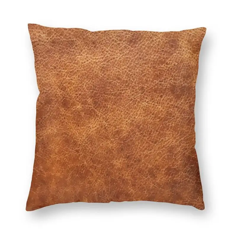 

Коричневый Винтажный чехол из искусственной кожи для диванной подушки, декоративный квадратный винтажный Чехол для подушки с цветочной текстурой, наволочка для дивана