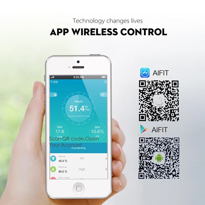 Умные весы для ванной комнаты с Bluetooth электронные цифровые анализатор состава