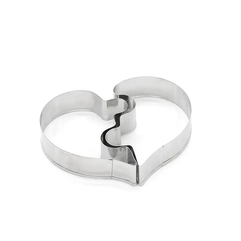 Love Puzzle Cookie Cutter 3D Stainless Steel Heart Shape Wedding Fondant Cake Decorating Tools DIY Pastry Biscuit Baking Molds | Дом и сад