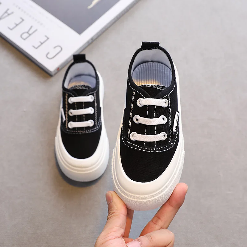 Zapatos de lona informales para ni&ntilde;os y ni&ntilde;as, zapatillas de tela de una sola pierna con suela suave, a la moda, novedad de oto&ntilde;o, 2022-2