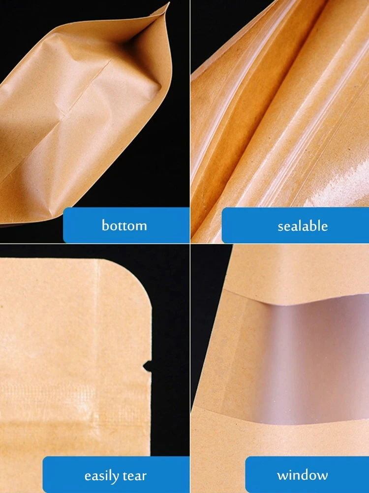 100 шт. пакет из крафт-бумаги гайки с застежкой-молнией самоклеящаяся Упаковка