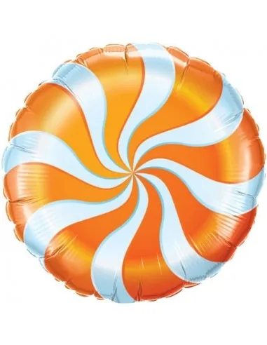 Воздушный шар конфеты вихревой оранжево круглый 45 см Фольга polyamide Q17360|Воздушные