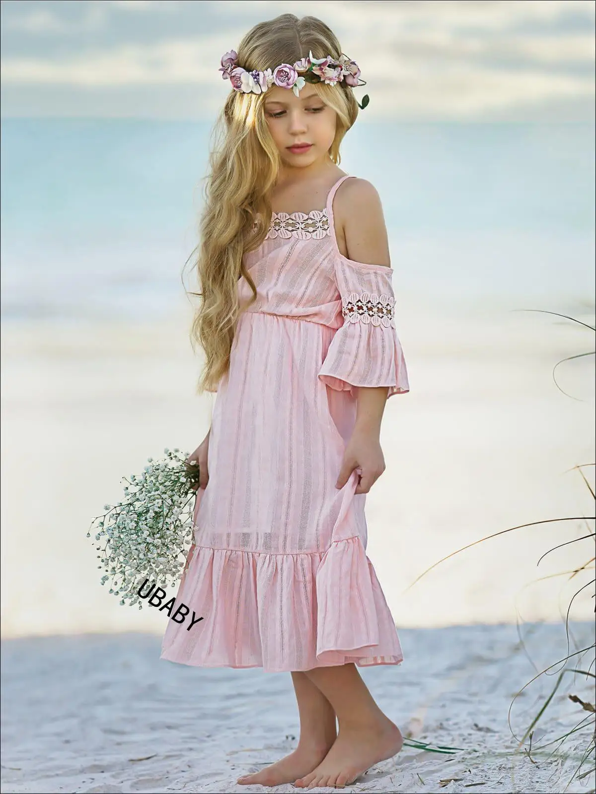 Детское летнее Новое хлопковое кружевное платье для девочек-подростков подтяжки