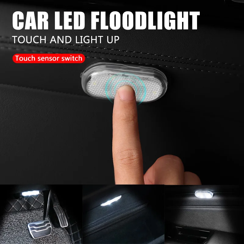 Niscarda Car Interior Roof Ceiling Reading Light Auto LED Styling Touch Control Night Light Mini USB Charging Floodlights