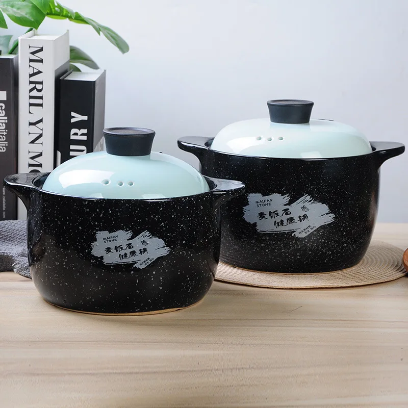 

Black Induction Cooking Pot Non Stick Cute Large Ceramic Cooking Pot Soup Korean Clay Ollas De Cocina Kitchen Utensils DL6MSG