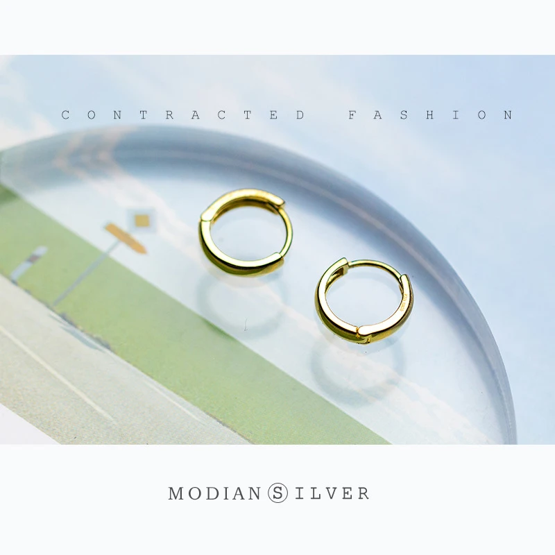 Modian Круглый Простой золотистый браслеты с подвесками женские серьги кольца