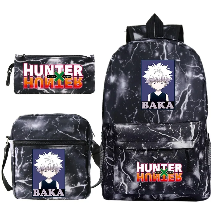 Рюкзак для книг в стиле аниме HUNTER X BAKA школьные ранцы девочек-подростков Черный