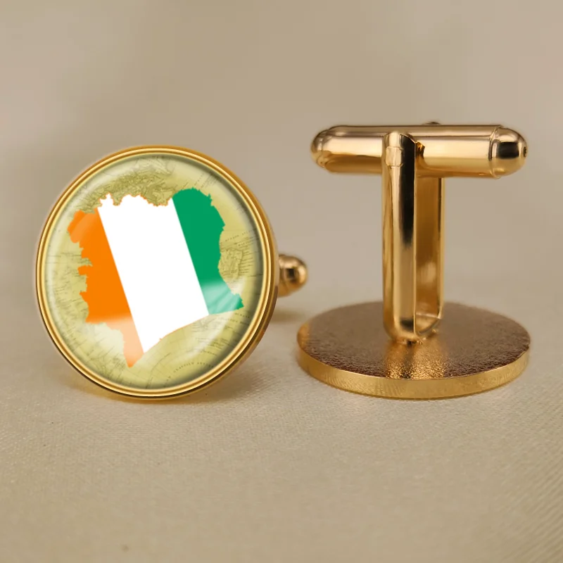 Запонки с гербом Кот-д' 'ивуара флагом государственным | Украшения и