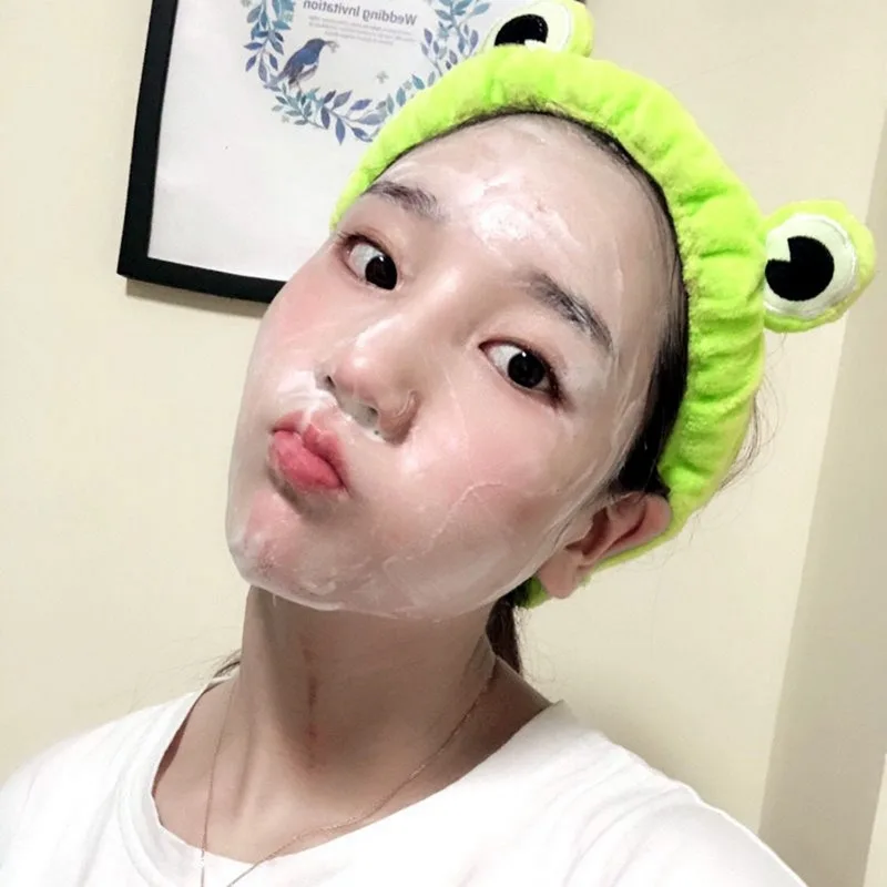 

Cute Girls Hair Bands Wide-brimmed Elastic Hairbands Funny Frog Makeup Headband Women Hair Accessories Girls Wash Face Hairband