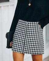 women cotton short skirt check skirt plaids short skirt good quality lady clothes classic elegant design hot sale net women styl