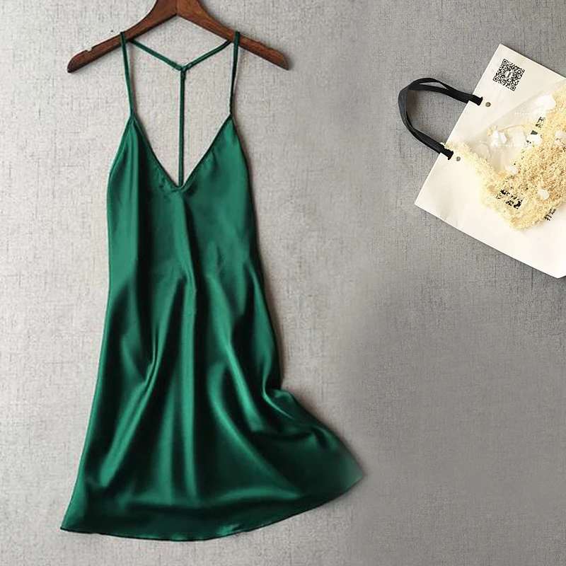 Новинка женские сексуальные атласные ночные рубашки домашняя одежда