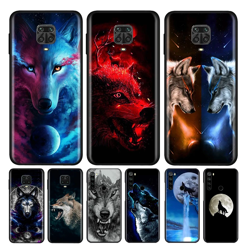 Силиконовый чехол Moon Roaring Wolf для Xiaomi Redmi Note 10 10S 9 9S Pro Max 9T 8T 8 7 6 5 5A телефона|Бамперы| |