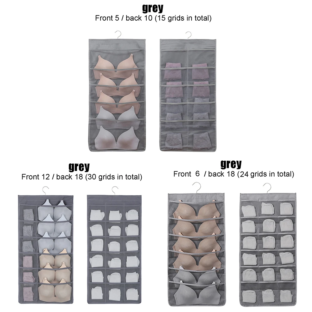 

Wardrobe Storage Bag Foldable Hanging Organizer Underware Bra Socks Multi Pockets Bag Oxford Fabric Hang Storage Organizer Bag
