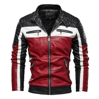 men leather jackets casual motorcycle pilot coat men autumn fashion stand collar faux leather jacket men clothing